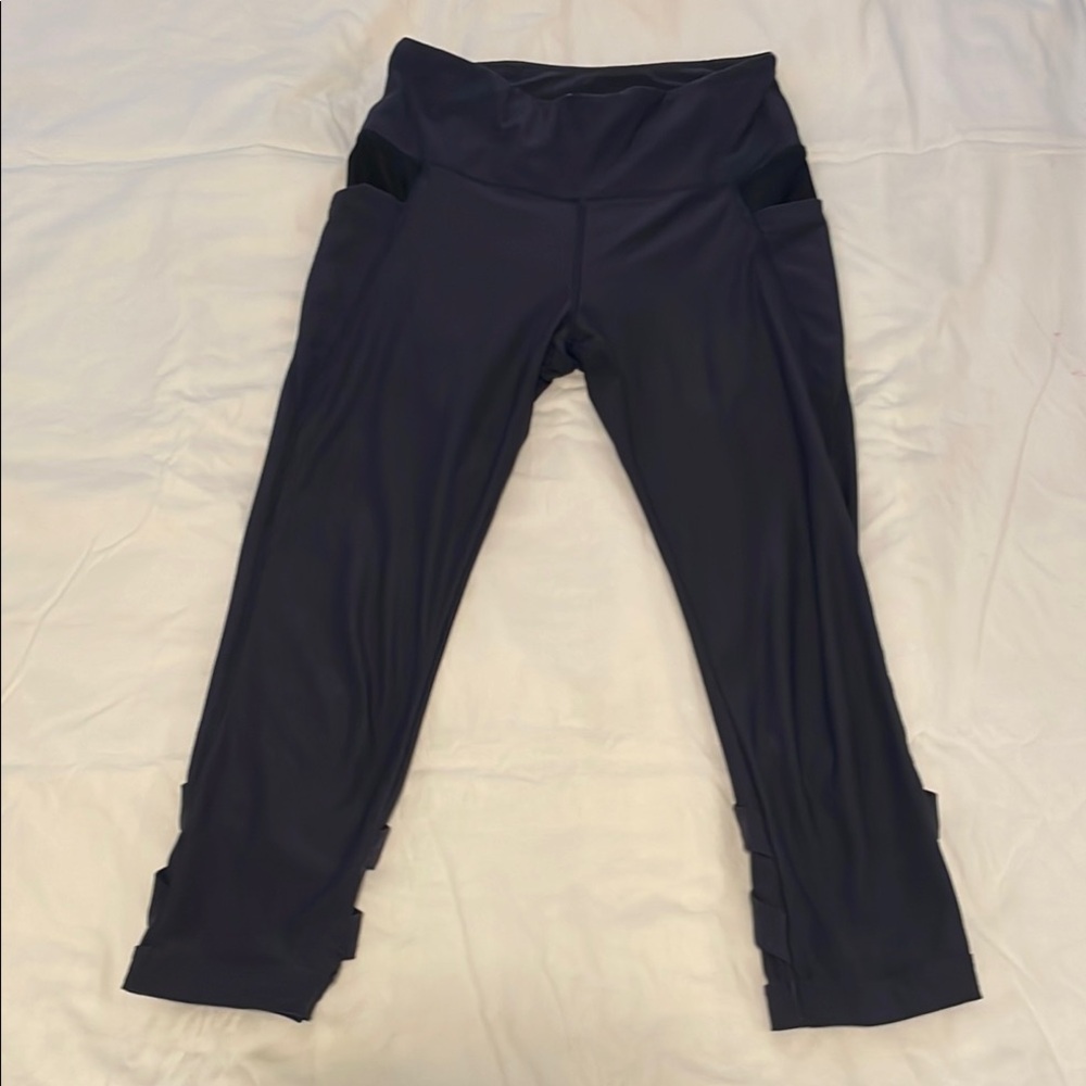 Women's Navy Workout Pants - Picture 3 of 6